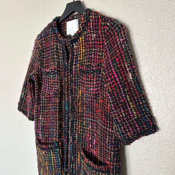 Anthropologie Ett Twa Rainbow Tweed Berwyn Long Jacket Twee Preppy Size XS - Picture 4 of 9